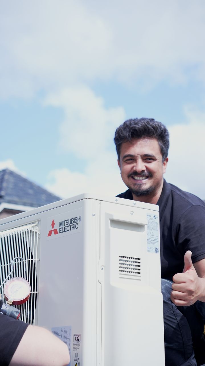Klaar: een strak afgewerkte airco-installatie